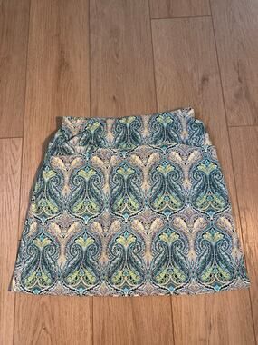 🩷 Coconut Row Palm Beqch Blue Paisley Skort Sz Small